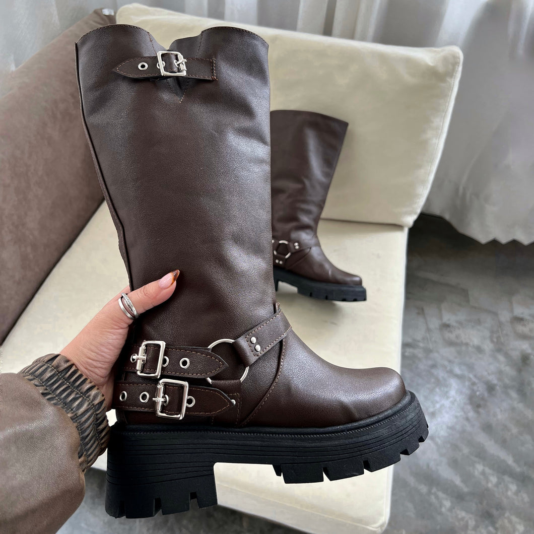 BIKER BOOTS BROWN